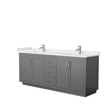 Load image into Gallery viewer, Wyndham Collection Vanity Wyndham Collection WCF292980DKGWCUNSMXX Miranda 80 Inch Double Bathroom Vanity in Dark Gray, White Cultured Marble Countertop, Undermount Square Sinks, Brushed Nickel Trim