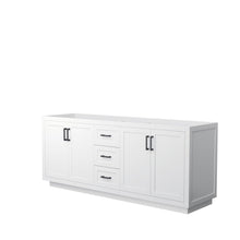 Load image into Gallery viewer, Wyndham Collection Vanity Wyndham Collection WCF292980DWBCXSXXMXX Miranda 80 Inch Double Bathroom Vanity in White, No Countertop, No Sink, Matte Black Trim