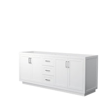 Load image into Gallery viewer, Wyndham Collection Vanity Wyndham Collection WCF292980DWHCXSXXMXX Miranda 80 Inch Double Bathroom Vanity in White, No Countertop, No Sink, Brushed Nickel Trim