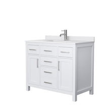 Load image into Gallery viewer, Wyndham Collection Vanity Wyndham Collection WCG242442SWHWCUNSMXX Beckett 42 Inch Single Bathroom Vanity in White, White Cultured Marble Countertop, Undermount Square Sink, No Mirror