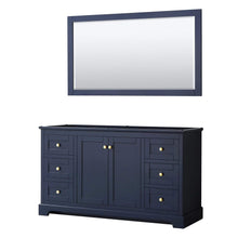 Load image into Gallery viewer, Wyndham Collection Vanity Wyndham Collection WCV232360SBLCXSXXM58 Avery 60 Inch Single Bathroom Vanity in Dark Blue, No Countertop, No Sink, and 58 Inch Mirror