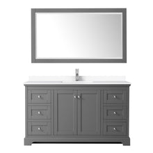Load image into Gallery viewer, Wyndham Collection Vanity Wyndham Collection WCV232360SKGWCUNSM58 Avery 60 Inch Single Bathroom Vanity in Dark Gray, White Cultured Marble Countertop, Undermount Square Sink, 58 Inch Mirror