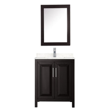 Load image into Gallery viewer, Wyndham Collection Vanity Wyndham Collection WCV252530SDEC2UNSMED Daria 30 Inch Single Bathroom Vanity in Dark Espresso, Light-Vein Carrara Cultured Marble Countertop, Undermount Square Sink, Medicine Cabinet