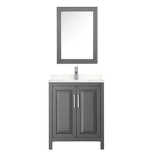 Load image into Gallery viewer, Wyndham Collection Vanity Wyndham Collection WCV252530SKGC2UNSMED Daria 30 Inch Single Bathroom Vanity in Dark Gray, Light-Vein Carrara Cultured Marble Countertop, Undermount Square Sink, Medicine Cabinet