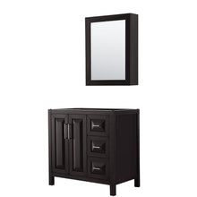 Load image into Gallery viewer, Wyndham Collection Vanity Wyndham Collection WCV252536SDECXSXXMED Daria 36 Inch Single Bathroom Vanity in Dark Espresso, No Countertop, No Sink, and Medicine Cabinet