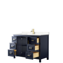 Load image into Gallery viewer, Wyndham Collection Vanity Wyndham Collection WCV252548SBLC2UNSMXX Daria 48 Inch Single Bathroom Vanity in Dark Blue, Light-Vein Carrara Cultured Marble Countertop, Undermount Square Sink, No Mirror