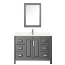 Load image into Gallery viewer, Wyndham Collection Vanity Wyndham Collection WCV252548SKGC2UNSMED Daria 48 Inch Single Bathroom Vanity in Dark Gray, Light-Vein Carrara Cultured Marble Countertop, Undermount Square Sink, Medicine Cabinet