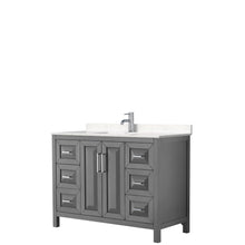 Load image into Gallery viewer, Wyndham Collection Vanity Wyndham Collection WCV252548SKGC2UNSMXX Daria 48 Inch Single Bathroom Vanity in Dark Gray, Light-Vein Carrara Cultured Marble Countertop, Undermount Square Sink, No Mirror