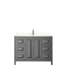 Load image into Gallery viewer, Wyndham Collection Vanity Wyndham Collection WCV252548SKGC2UNSMXX Daria 48 Inch Single Bathroom Vanity in Dark Gray, Light-Vein Carrara Cultured Marble Countertop, Undermount Square Sink, No Mirror