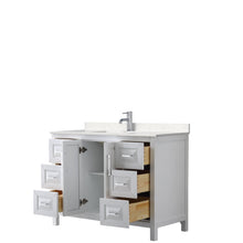 Load image into Gallery viewer, Wyndham Collection Vanity Wyndham Collection WCV252548SWHC2UNSMXX Daria 48 Inch Single Bathroom Vanity in White, Light-Vein Carrara Cultured Marble Countertop, Undermount Square Sink, No Mirror