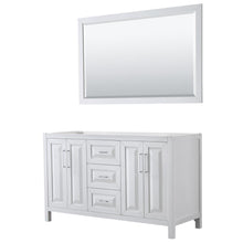 Load image into Gallery viewer, Wyndham Collection Vanity Wyndham Collection WCV252560DWHCXSXXM58 Daria 60 Inch Double Bathroom Vanity in White, No Countertop, No Sink, and 58 Inch Mirror