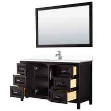 Load image into Gallery viewer, Wyndham Collection Vanity Wyndham Collection WCV252560SDEWCUNSM58 Daria 60 Inch Single Bathroom Vanity in Dark Espresso, White Cultured Marble Countertop, Undermount Square Sink, 58 Inch Mirror