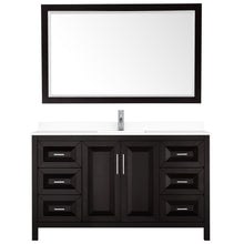 Load image into Gallery viewer, Wyndham Collection Vanity Wyndham Collection WCV252560SDEWCUNSM58 Daria 60 Inch Single Bathroom Vanity in Dark Espresso, White Cultured Marble Countertop, Undermount Square Sink, 58 Inch Mirror