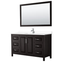 Load image into Gallery viewer, Wyndham Collection Vanity Wyndham Collection WCV252560SDEWCUNSM58 Daria 60 Inch Single Bathroom Vanity in Dark Espresso, White Cultured Marble Countertop, Undermount Square Sink, 58 Inch Mirror
