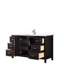 Load image into Gallery viewer, Wyndham Collection Vanity Wyndham Collection WCV252560SDEWCUNSMXX Daria 60 Inch Single Bathroom Vanity in Dark Espresso, White Cultured Marble Countertop, Undermount Square Sink, No Mirror