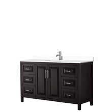 Load image into Gallery viewer, Wyndham Collection Vanity Wyndham Collection WCV252560SDEWCUNSMXX Daria 60 Inch Single Bathroom Vanity in Dark Espresso, White Cultured Marble Countertop, Undermount Square Sink, No Mirror