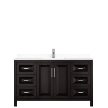 Load image into Gallery viewer, Wyndham Collection Vanity Wyndham Collection WCV252560SDEWCUNSMXX Daria 60 Inch Single Bathroom Vanity in Dark Espresso, White Cultured Marble Countertop, Undermount Square Sink, No Mirror