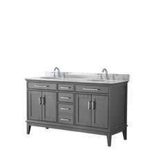 Load image into Gallery viewer, Wyndham Collection Vanity Wyndham Collection WCV303060DKGCMUNOMXX Margate 60 Inch Double Bathroom Vanity in Dark Gray, White Carrara Marble Countertop, Undermount Oval Sinks, and No Mirror