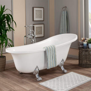 Altair Bathtub Altair Geneva 69" x 30" Clawfoot Soaking Acrylic Bathtub 50169-BAT-WH-C