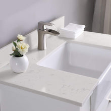 Load image into Gallery viewer, Altair Vanity Altair Georgia 36&quot; Single Bathroom Vanity Set in Jewelry Blue or White and Composite Carrara White Stone Top with White Farmhouse Basin