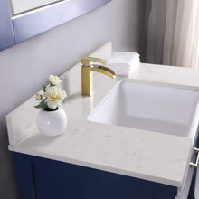 Load image into Gallery viewer, Altair Vanity Altair Georgia 36&quot; Single Bathroom Vanity Set in Jewelry Blue or White and Composite Carrara White Stone Top with White Farmhouse Basin with Mirror