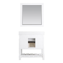 Load image into Gallery viewer, Altair Vanity Altair Georgia 36&quot; Single Bathroom Vanity Set in Jewelry Blue or White and Composite Carrara White Stone Top with White Farmhouse Basin with Mirror