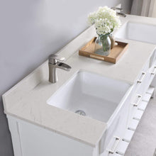 Load image into Gallery viewer, Altair Vanity Altair Georgia 72&quot; Double Bathroom Vanity Set in Jewelry Blue or White and Composite Carrara White Stone Top with White Farmhouse Basin