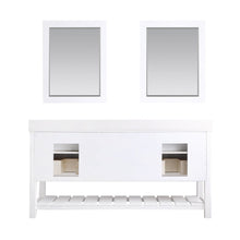 Load image into Gallery viewer, Altair Vanity Altair Georgia 72&quot; Double Bathroom Vanity Set in Jewelry Blue or White and Composite Carrara White Stone Top with White Farmhouse Basin With Mirror