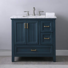 Load image into Gallery viewer, Altair Vanity Altair Isla 36&quot; Single Bathroom Vanity Set in Classic Blue, Gray or White Finish and Carrara White Marble Countertop