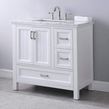 Load image into Gallery viewer, Altair Vanity Altair Isla 36&quot; Single Bathroom Vanity Set in Classic Blue, Gray or White Finish and Carrara White Marble Countertop