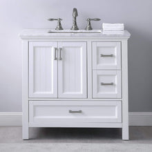 Load image into Gallery viewer, Altair Vanity Altair Isla 36&quot; Single Bathroom Vanity Set in Classic Blue, Gray or White Finish and Carrara White Marble Countertop