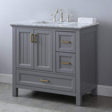 Load image into Gallery viewer, Altair Vanity Altair Isla 36&quot; Single Bathroom Vanity Set in Classic Blue, Gray or White Finish and Carrara White Marble Countertop