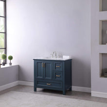 Load image into Gallery viewer, Altair Vanity Altair Isla 36&quot; Single Bathroom Vanity Set in Classic Blue, Gray or White Finish and Carrara White Marble Countertop