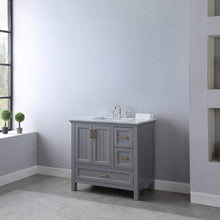 Load image into Gallery viewer, Altair Vanity Altair Isla 36&quot; Single Bathroom Vanity Set in Classic Blue, Gray or White Finish and Carrara White Marble Countertop