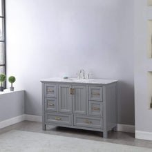 Load image into Gallery viewer, Altair Vanity Altair Isla 48&quot; Single Bathroom Vanity Set in Classic Blue, Gray or White Finish and Carrara White Marble Countertop