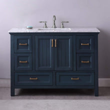 Load image into Gallery viewer, Altair Vanity Altair Isla 48&quot; Single Bathroom Vanity Set in Classic Blue, Gray or White Finish and Carrara White Marble Countertop