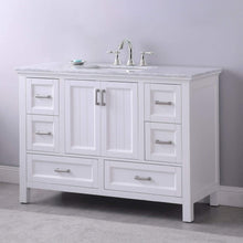 Load image into Gallery viewer, Altair Vanity Altair Isla 48&quot; Single Bathroom Vanity Set in Classic Blue, Gray or White Finish and Carrara White Marble Countertop