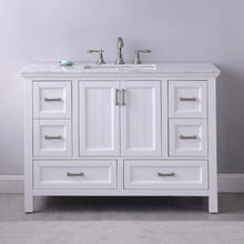 Load image into Gallery viewer, Altair Vanity Altair Isla 48&quot; Single Bathroom Vanity Set in Classic Blue, Gray or White Finish and Carrara White Marble Countertop