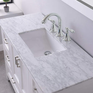 Altair Vanity Altair Isla 48" Single Bathroom Vanity Set in Classic Blue, Gray or White Finish and Carrara White Marble Countertop