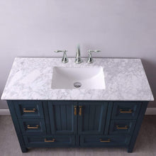 Load image into Gallery viewer, Altair Vanity Altair Isla 48&quot; Single Bathroom Vanity Set in Classic Blue, Gray or White Finish and Carrara White Marble Countertop