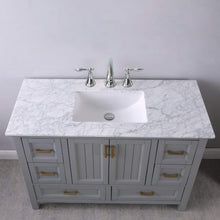 Load image into Gallery viewer, Altair Vanity Altair Isla 48&quot; Single Bathroom Vanity Set in Classic Blue, Gray or White Finish and Carrara White Marble Countertop