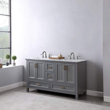 Load image into Gallery viewer, Altair Vanity Altair Isla 60&quot; Double Bathroom Vanity Set in Classic Blue, Gray or White Finish and Carrara White Marble Countertop