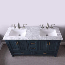 Load image into Gallery viewer, Altair Vanity Altair Isla 60&quot; Double Bathroom Vanity Set in Classic Blue, Gray or White Finish and Carrara White Marble Countertop