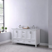 Load image into Gallery viewer, Altair Vanity Altair Isla 60&quot; Double Bathroom Vanity Set in Classic Blue, Gray or White Finish and Carrara White Marble Countertop