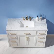 Load image into Gallery viewer, Altair Vanity Altair Ivy 48&quot; Single Bathroom Vanity Set in Gray, White or Royal Blue Finish and Carrara White Marble Countertop