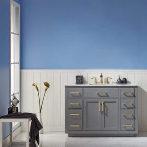 Altair Vanity Altair Ivy 48" Single Bathroom Vanity Set in Gray, White or Royal Blue Finish and Carrara White Marble Countertop