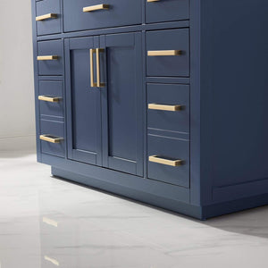 Altair Vanity Altair Ivy 48" Single Bathroom Vanity Set in Gray, White or Royal Blue Finish and Carrara White Marble Countertop with Mirror