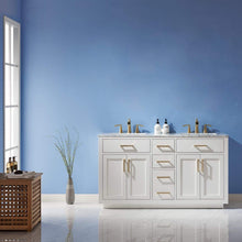 Load image into Gallery viewer, Altair Vanity Altair Ivy 60&quot; Double Bathroom Vanity Set in Gray, White or Royal Blue Finish and Carrara White Marble Countertop