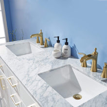 Load image into Gallery viewer, Altair Vanity Altair Ivy 60&quot; Double Bathroom Vanity Set in Gray, White or Royal Blue Finish and Carrara White Marble Countertop