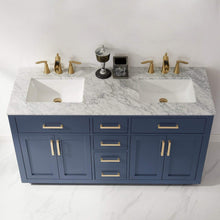 Load image into Gallery viewer, Altair Vanity Altair Ivy 60&quot; Double Bathroom Vanity Set in Gray, White or Royal Blue Finish and Carrara White Marble Countertop